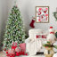Arbre de Noël artificiel illuminé 6 pi avec 380 lumières DEL blanc chaud, 1264 pointes, givré avec baies rouges et pommes de pin naturelles, arbre de Noël complet avec support en métal robuste pour la décoration intérieure