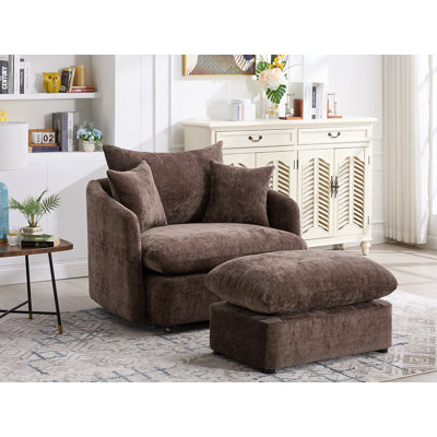 Swivel Accent Chair With Ottoman