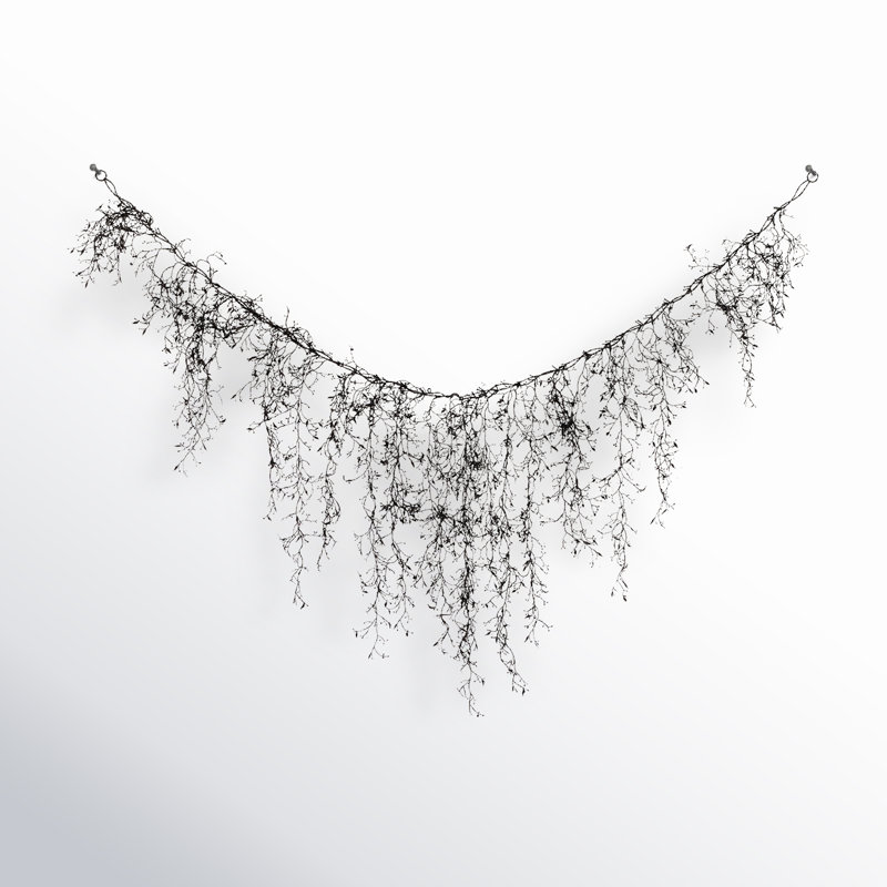 72" Artificial Halloween Drop Garland, Black