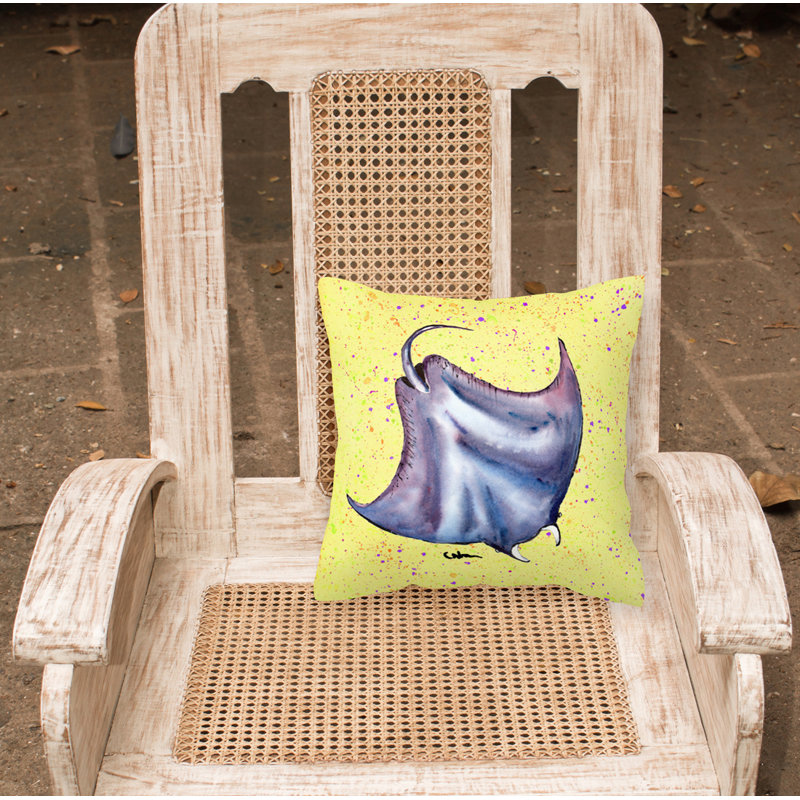  Coussin décoratif 14 po Stingray on Yellow