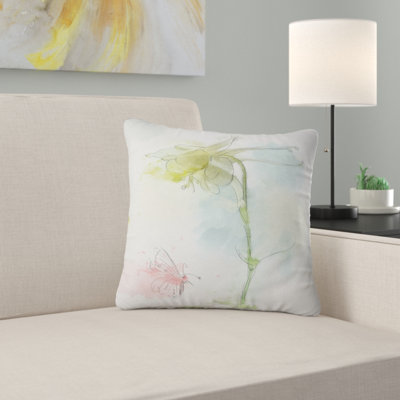 Bellflower Sketch and Butterfly - Floral Printed Pillow