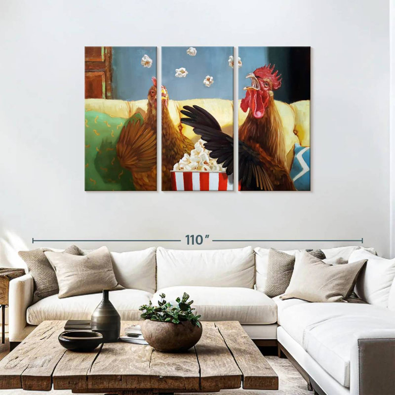 Popcorn Chickens, 48" H x 74" W