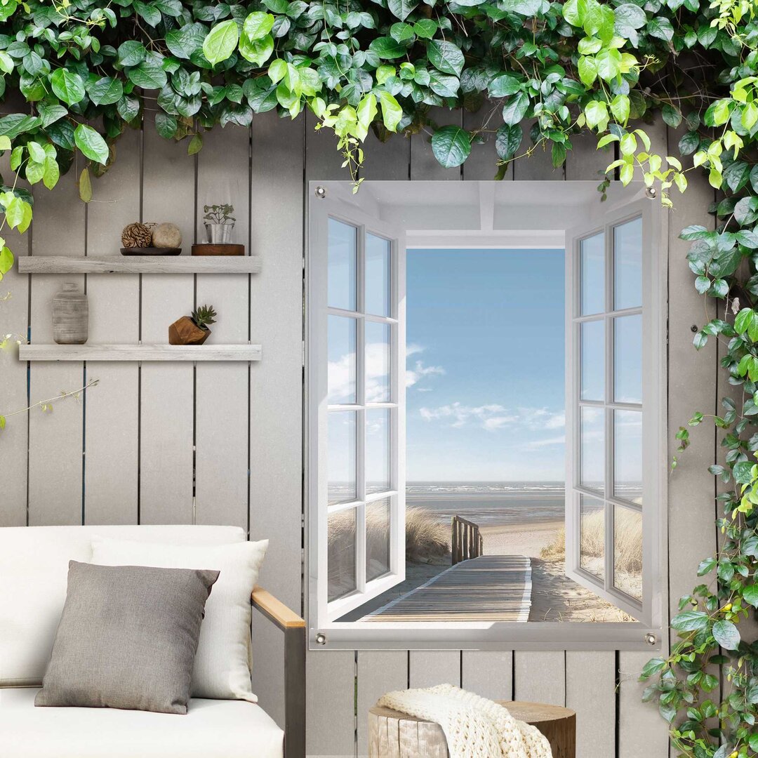 Gartenposter Fenster Zur Nordsee Strandbilder - Meer - Fensterblick