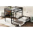 Twin Xl Metal Bunk Bed That Splits Into Two Beds, Vintage Wood Color, Stable And Quiet, Fast Simple Installation Process With - Colored Finish, Separable Independent Units, Mechanism, Noise Operation