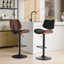 Chaises de bar noires réglables Mid-Century-878388380-878388381