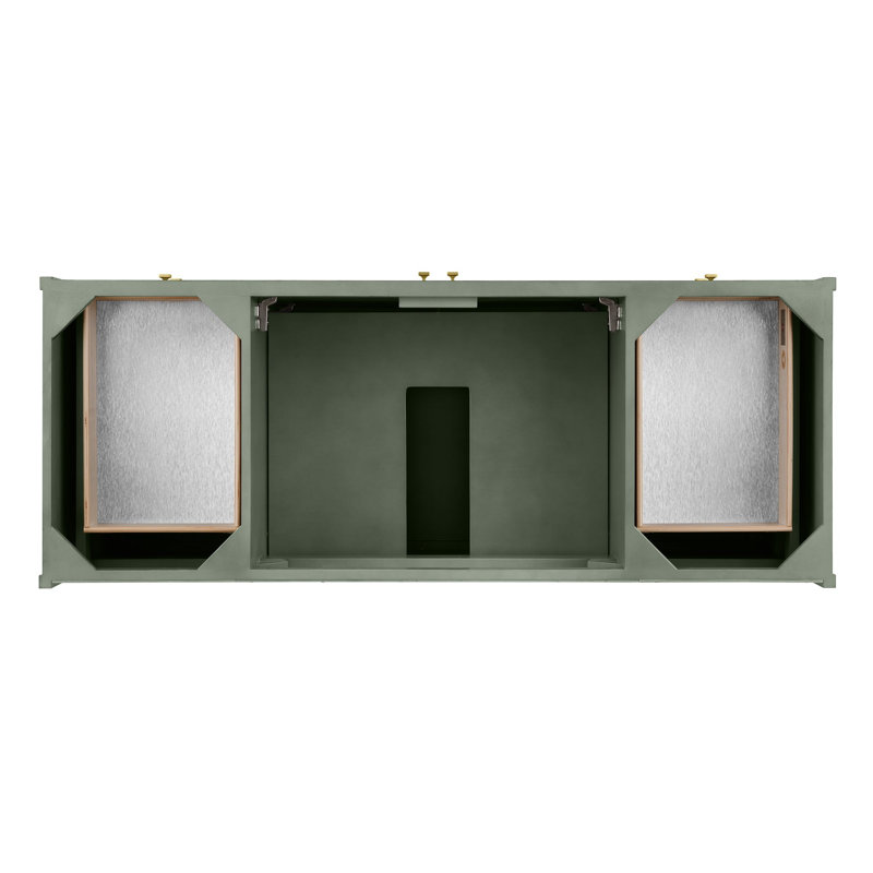 Chicago 60" Floating Single Bathroom Vanity Set, Smokey Celadon, 8" Widespread, Phantome Eclos