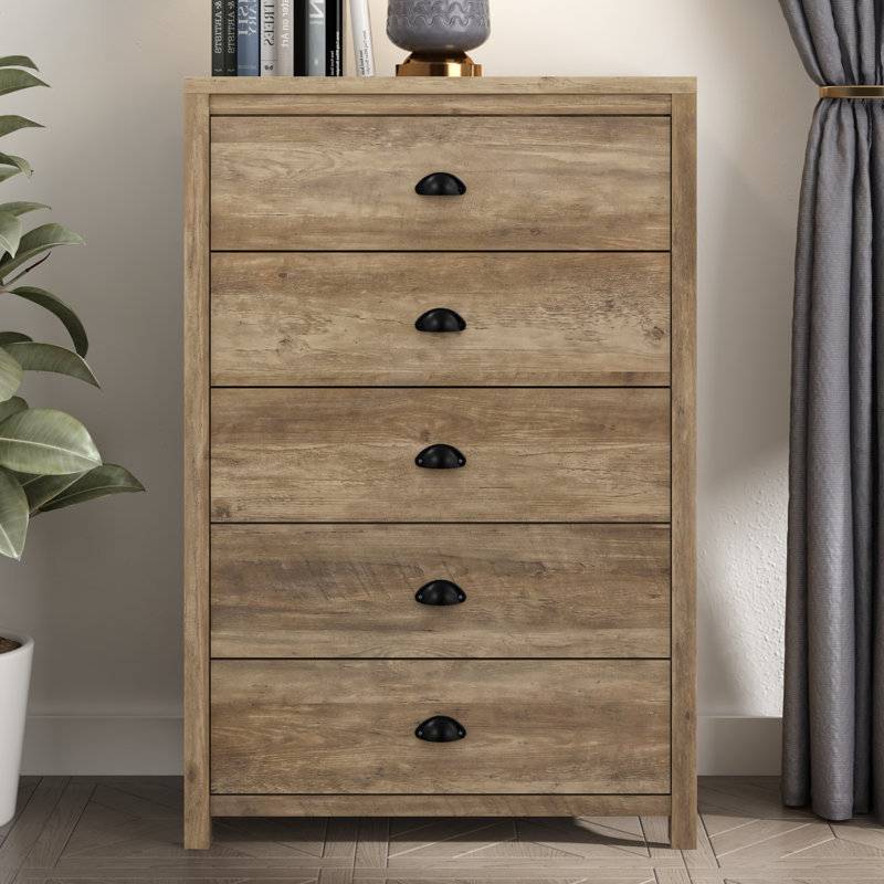 Isenbert Crissman 5 Drawer Dresser, Brown