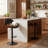 Swivel Upholstered Counter Stool, 24''-32''H Adjustable Seat Height Bar Stool, Modern  Pub Stool with Metal Frame-2105939435