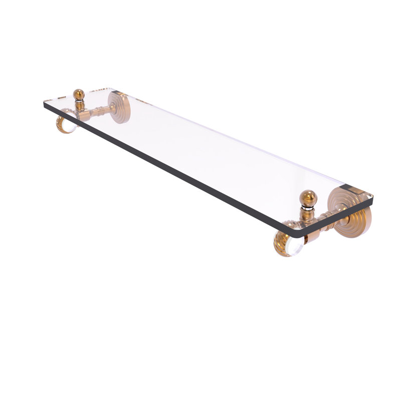 Étagère murale en verre Jarrell, Bronze brossé, H 3,2 po x l 22 po x P 5,1 po