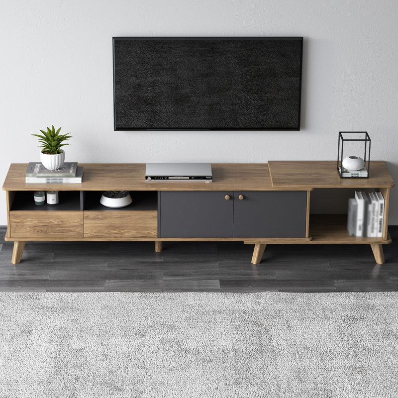 Meuble télé Mid-Century extensible avec grand espace de rangement
