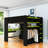 Full Wood Bunk Bed With Desk,Wardrobe And RGB Light-1422453974