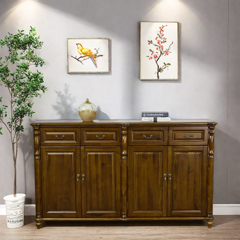 Solid Camphor Wood Entryway Cabinet