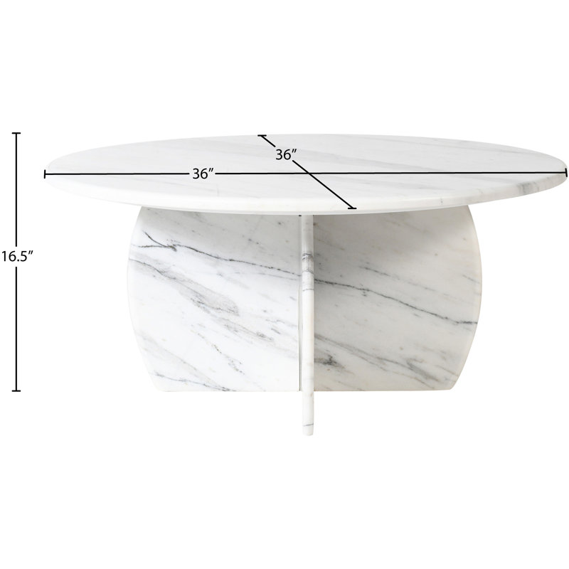 Table basse en marbre Codie, Blanc