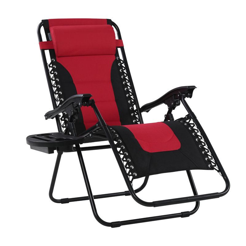 Chaise inclinable zéro gravité avec coussin, Rouge