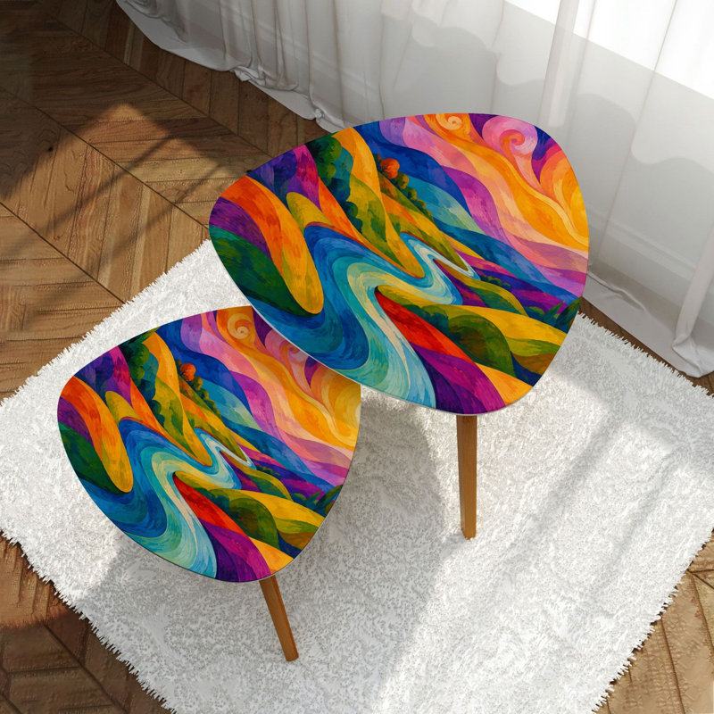 Ensemble de 2 tables basses gigognes Triangle