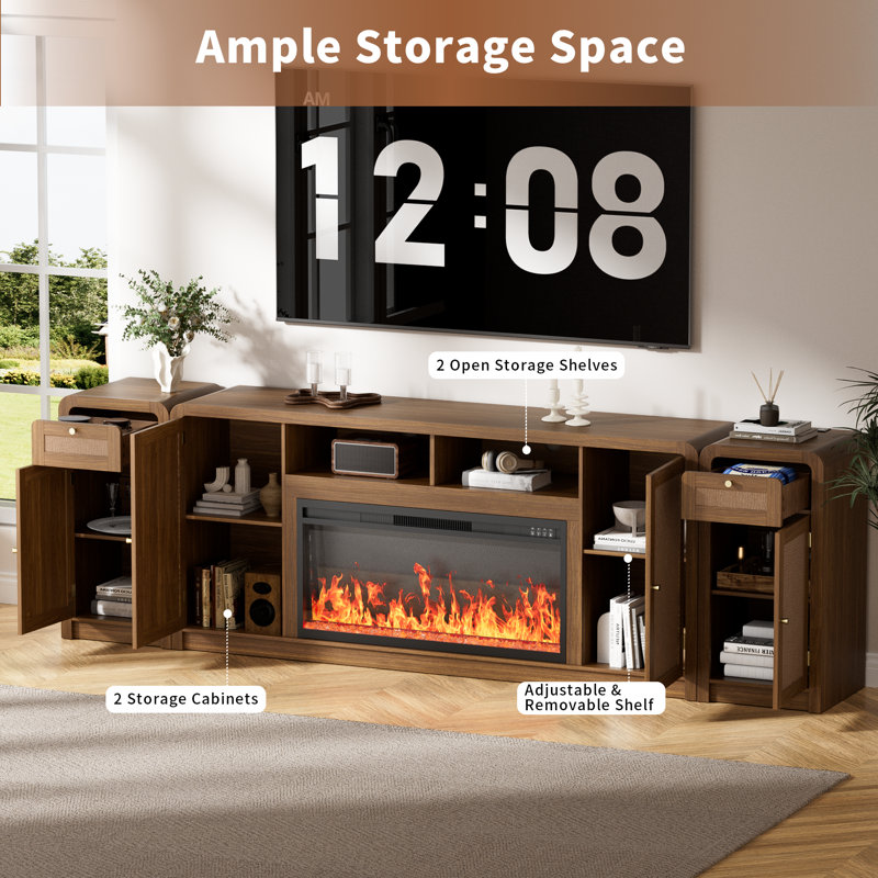 Meuble télé avec foyer