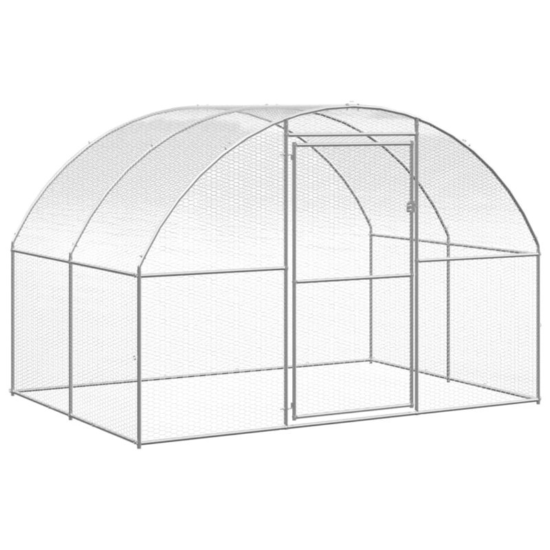 Large Silver Galvanized Steel Outdoor Chicken Coop