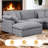 110"W 6-piece Sectional Corner Sofa Chenille Oversized Upholstered Modular Deep Seat Couch With Removable Ottoman & Pillows-1375202495