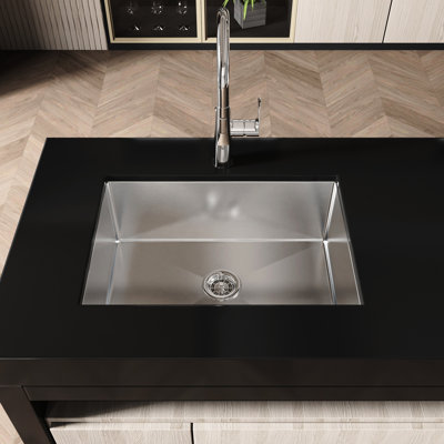 Nano Gray Stainless Steel Undermount Workstation Sink 27" X 19" - With Construction And Hygienic Design Rectangular Openable Pipe Lid Condensation Feature