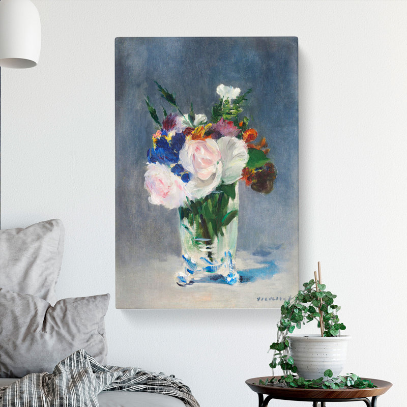 Flowers in a Crystal Vase by Edouard Manet - Wrapped Canvas, 76cm H x 50cm W x 3cm D