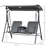 2 Outdoor Canopy Swing Glider, With Pivot Storage Table, Cup Holder, Adjustable Blocking Shade, Steel Frame, Grey, 528 Lbs Capacity