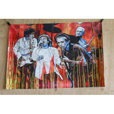 «Rolling Stones Band», impression géante, impression sur fond musical, 62 po x 42 po