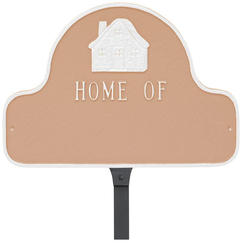 Home of Arch Address Sign Plaque with Lawn Stakes, Yes, Hunter Green/Gold