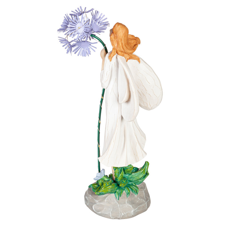 Ange de jardin à DEL, fleur mauve