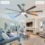 Ventilateur de plafond à 72 pales de 72 pouces avec 3 lumières à DEL à intensité variable et télécommande, moteur à courant continu réversible silencieux, fonction de lumière de mémoire, grand ventilateur de plafond intérieur extérieur pour maison de campagne, grande pièce, patio et abri de jardin-561163176