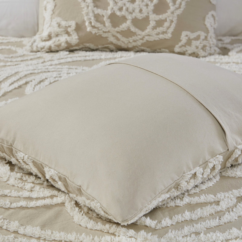 Housse de couette en coton Medallion - double / grand, chenille taupe Global Inspiration double / grand, literie confortable