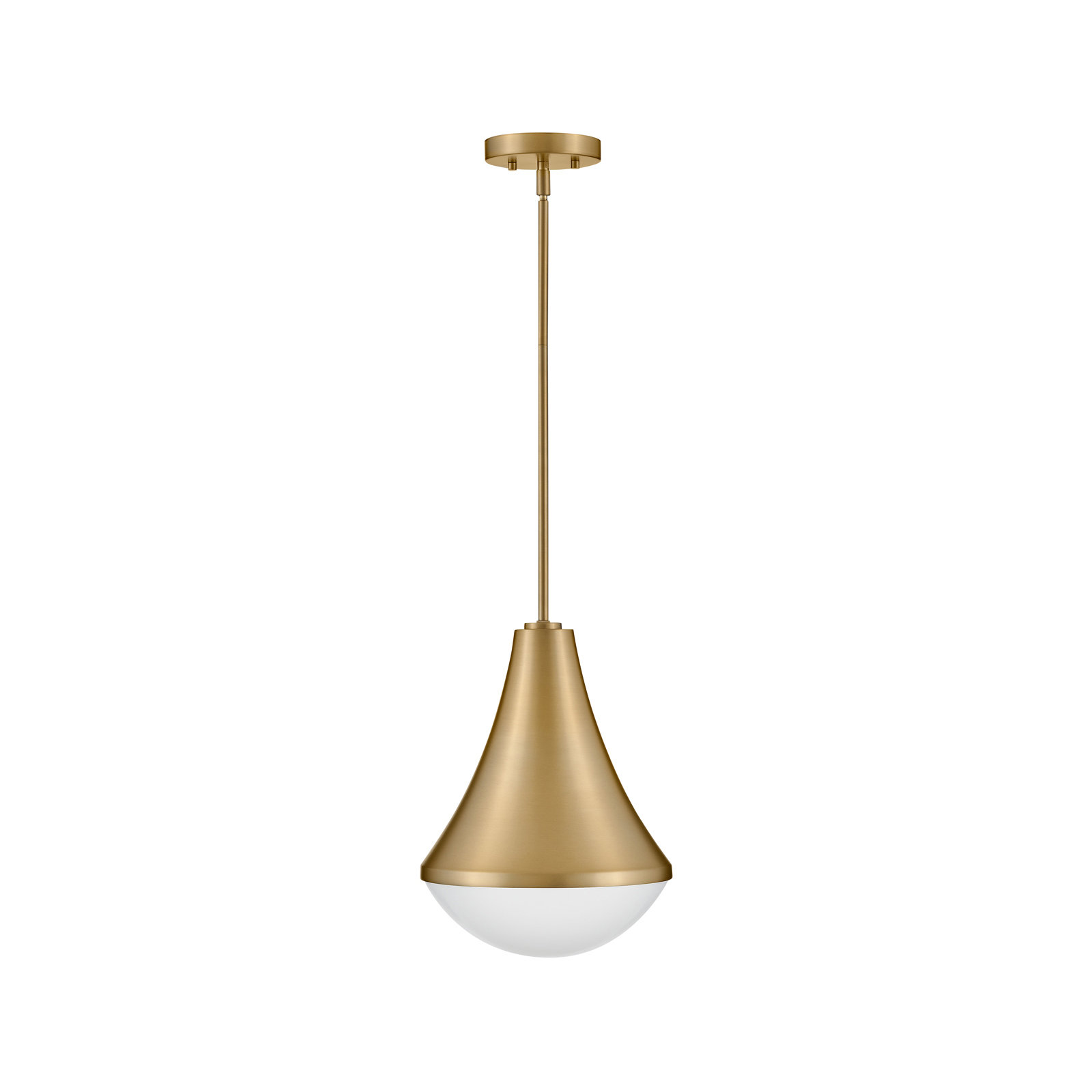 Candace Single Light Steel Pendant, Lacquered Brass