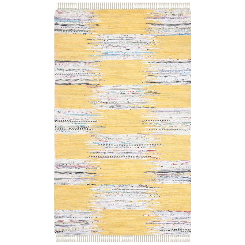 Opie Hand Woven Cotton Ikat Rug, Rectangle 3' x 5'