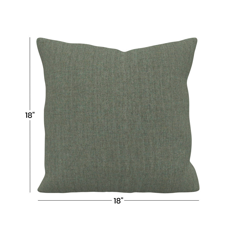 Coussin décoratif intérieur / extérieur Gabi, Square 18", Vert foncé