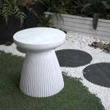 Tomas Patio End Table with Faux Terrazzo Finish
