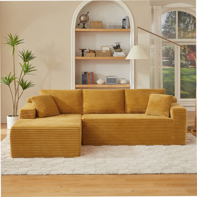 Boneless L-Shaped Cloud Sectional Sofa With Deep Seat, No Assembly Required, Modular Sleeper For Living Room And Apartment Use.