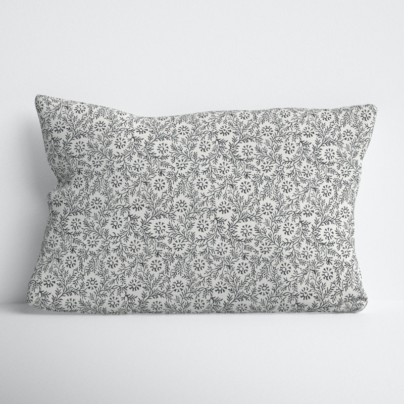 Eula No Decorative Addition Linen Lumbar Pillow Cover, Cream/Slate
