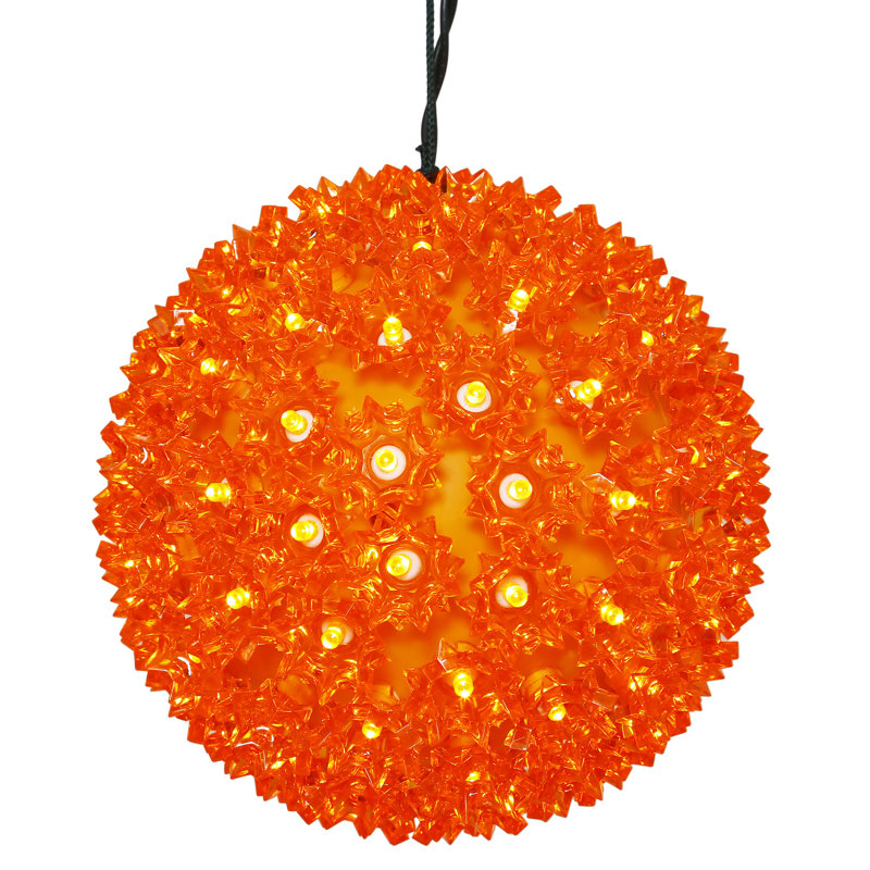Starlight Sphere Ornament LED Light Sphere, 6" H x 6" W x 6" D, Orange