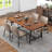 72 Inch Dining Table Rectangular Kitchen Table With 2-Bottle Wine Rack For 5-7