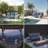 75" All-Weather Aluminum 3-Seat Patio Sofa With Thick Blue Cushions & Black Frame-328072584