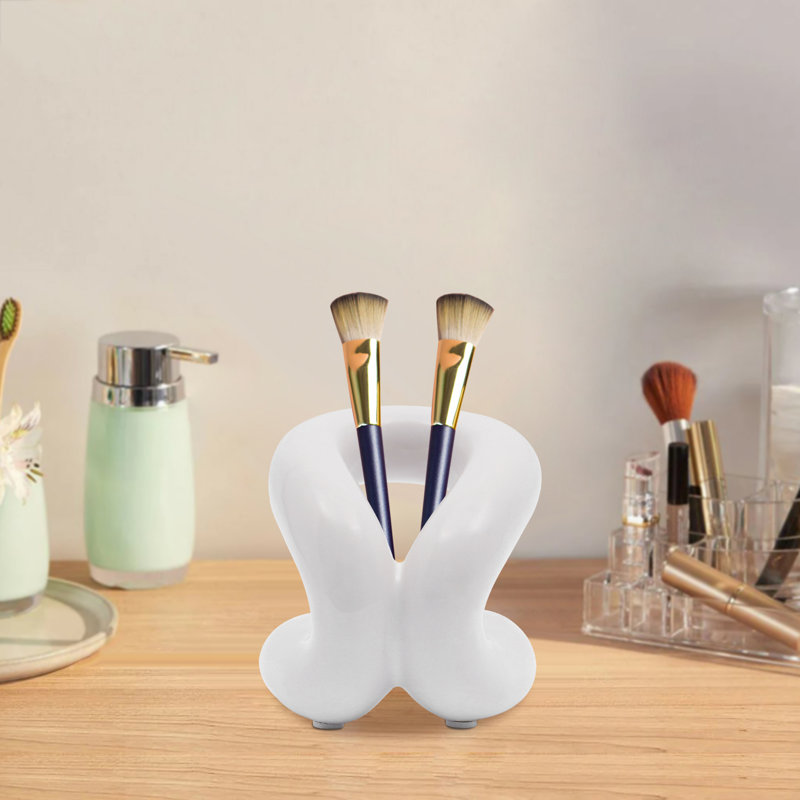 Organisateur de maquillage en céramique Ilkay, Blanc