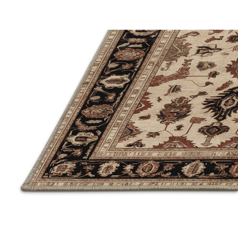 Machine Washable Persian Brown Area Rug, Rectangle 2' x 3'
