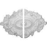 Endurathane Strasbourg Ceiling Medallion, 30 1/2"W x 20"H x 1 1/2"ID x 1 1/2"P (Fits Canopies up to 1 1/2"), Two Piece, Factory Primed