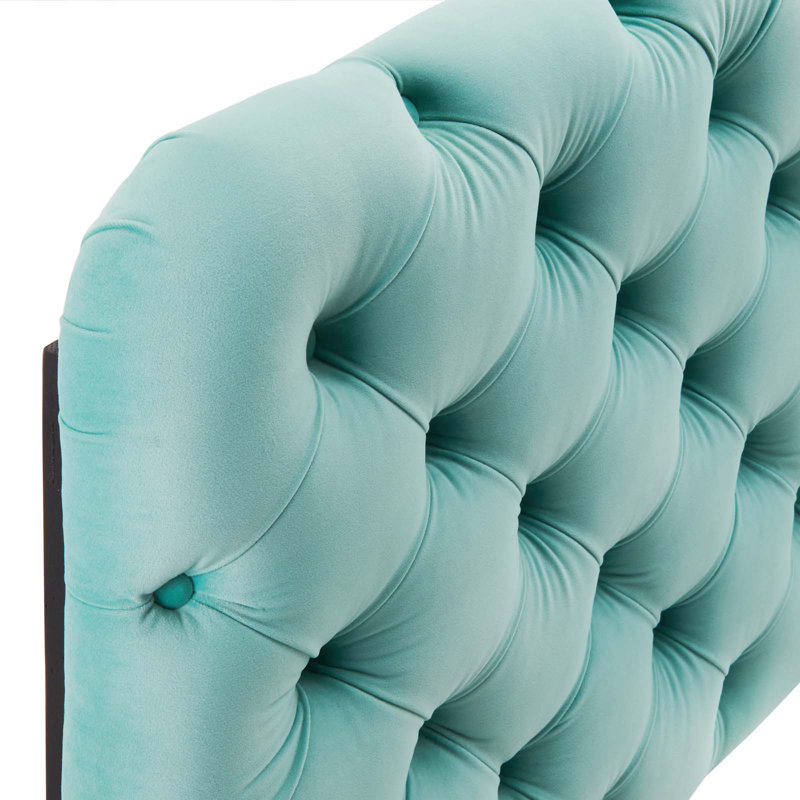 Lizzy Tufted Performance Velvet Headboard, Mint, Twin