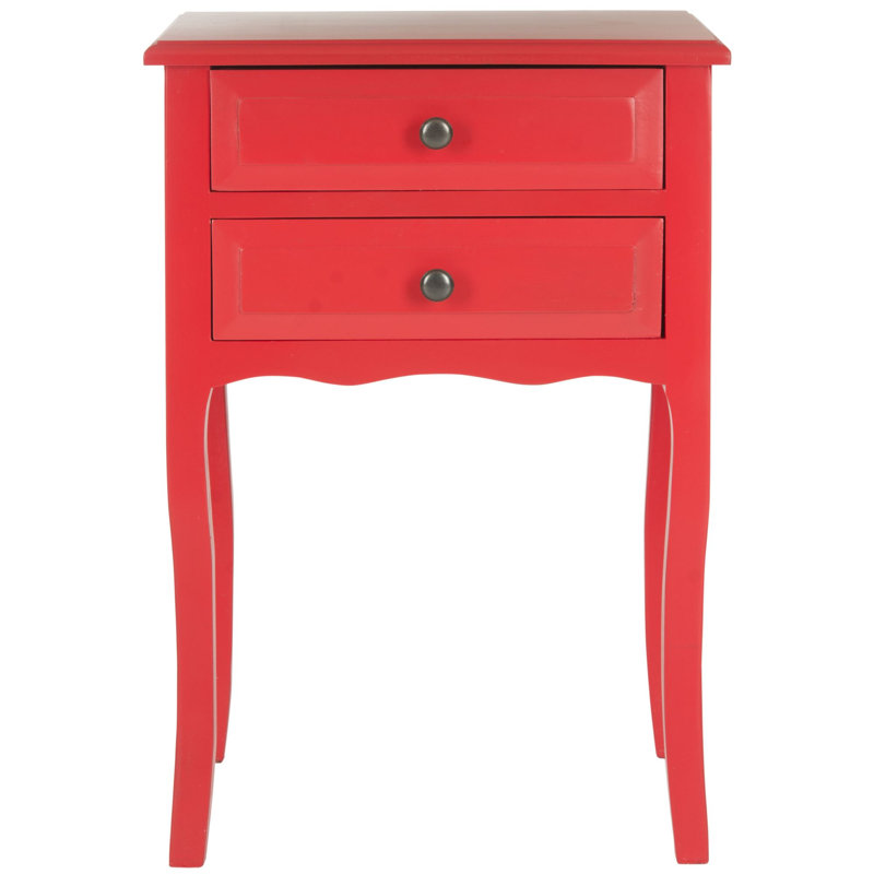 Bhavishya 18'' W Solid Wood Nightstand, Hot Red