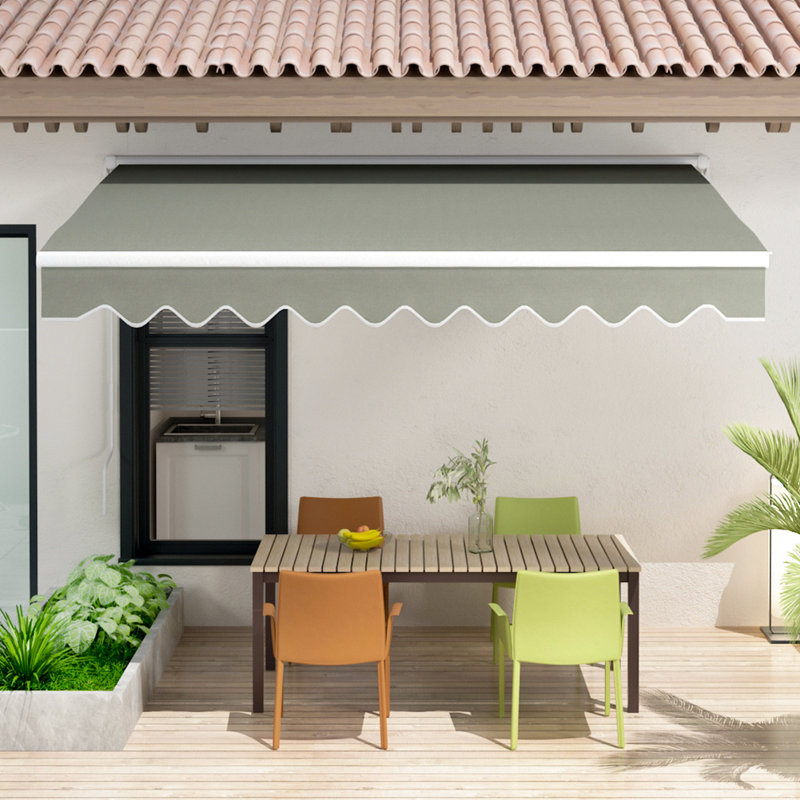 Dakota Fields 200cm W x 150cm D Retractable Patio Awning, Grey