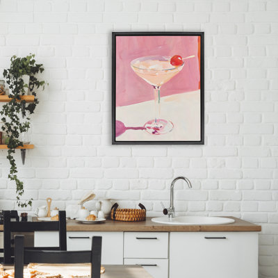 Pink Cherry Cocktail Floating Frame, design by Riley B