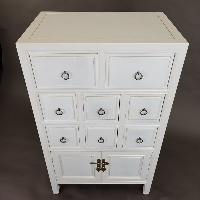 Commode d'appoint 8 tiroirs Rushmore, Blanc