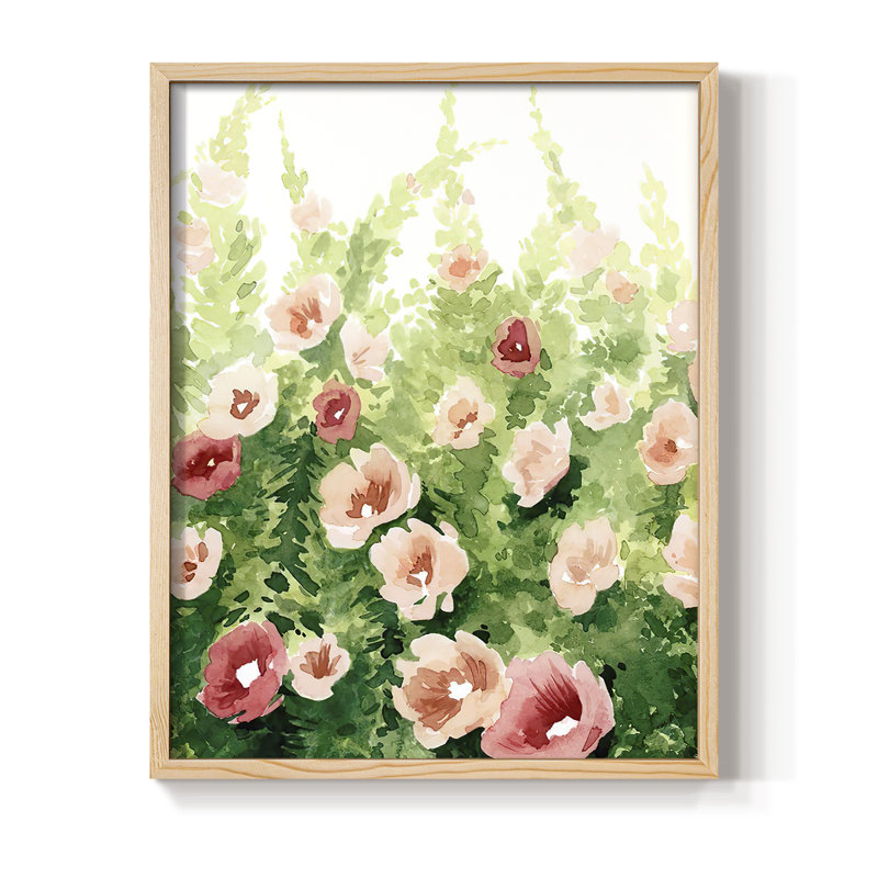 Sunlit Flora I, reproduction encadrée - bois massif, H 30 po x l 24 po