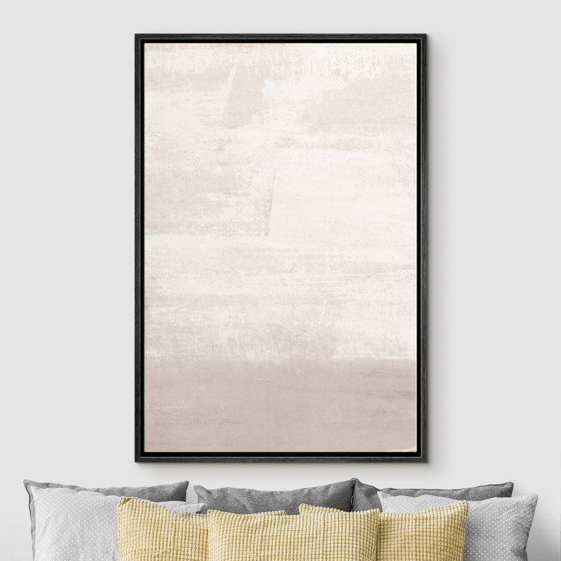 Formes abstraites tannées gris pastel brossé discret formes minimalistes relax calme salon bureau, Noir, H 36 po x l 24 po