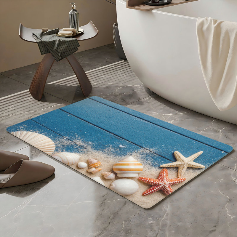 Tapis pour salle de bain 20 x 32 pouces Coastal Seashell Starfish